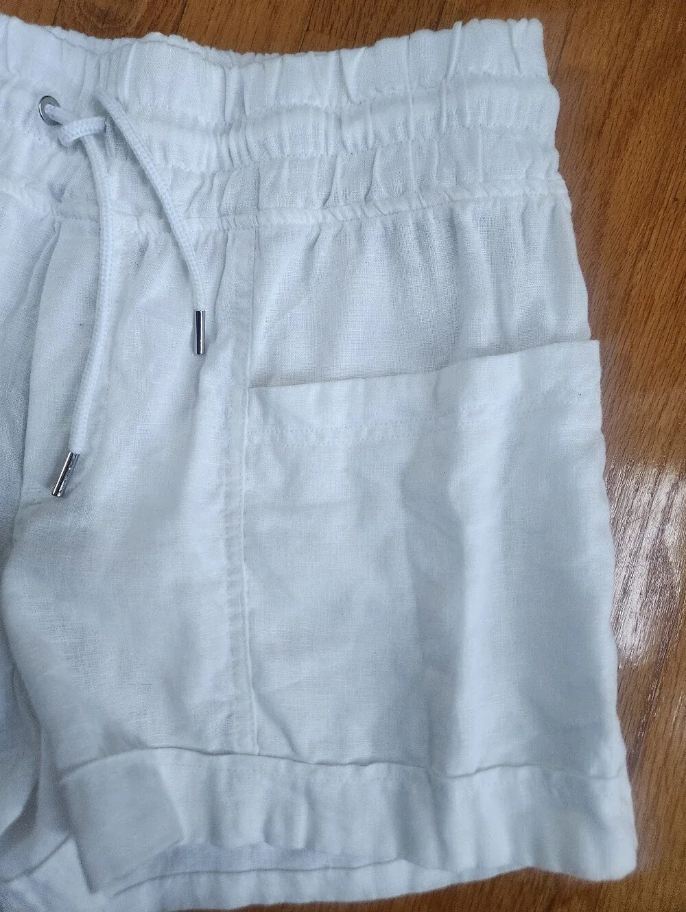 Athleta Women's White Cabo Linen Shorts - Picture 7 of 9